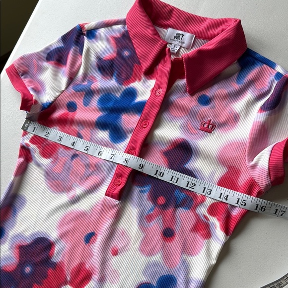 Juicy Couture Pink and Blue Floral Polo Mini Dress - Picture 12 of 15